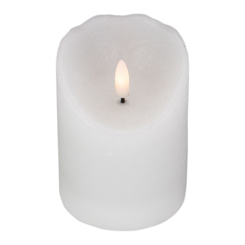 Northlight 4" LED White Flameless Battery Operated Wax Candle, 3 of 6