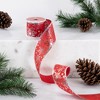 Northlight Shimmering Red with Silver Snowflakes Wired Craft Christmas Ribbon 2.5" x 10 Yards - 2 of 4