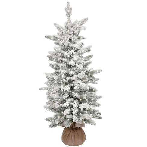 King of Christmas 3ft Flocked Christmas Tree, Queen Flock Artificial Mini Xmas Tree - image 1 of 4