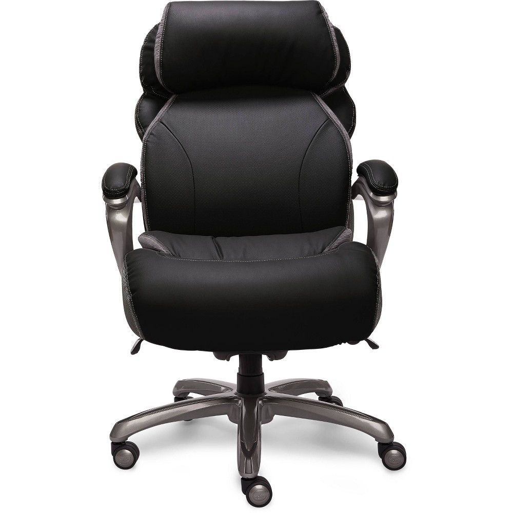 Serta Big and Tall Smart Layers Tranquility Executive Office Chair with AIR Technology, Black