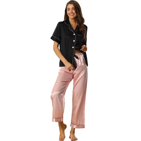 Unique Bargains Womens Cami Pants Sets Sleepwear Nightwear Satin Pajama  Party Silky Summer