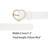INSPIRE CHIC Women's Solid Color Heart-Shaped Buckle with Beads Belts - 3 of 4