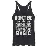 Women's Star Wars Don't Be Basic Stormtroopers Racerback Tank Top