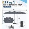 15ft Large Patio Umbrella with Base - Rectangular Patio Umbrella with Crank Handle, UV Protection for Outdoor Market, Backyard, Pool - 3 of 4