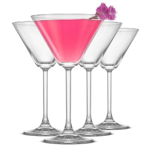 JoyJolt Olivia Crystal Martini Glasses - Set of 4 Tall Elegant Cocktail Glasses - 9.2 oz - 1 of 4