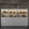 FUFU&GAGA Modular Kitchen Pantry Cabinet Dining Room Sideboard with Lighting and Glass Doors - 4 of 4
