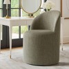 Best Home Office Chair with Wheels Linen Barrel Upholstered Office Chair Armless for Home Office,Living Room-Tanpinhause - 2 of 4