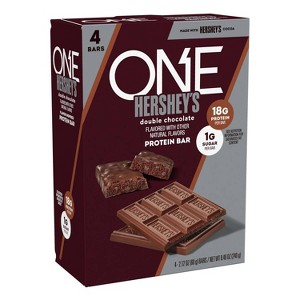 ONE Bar Hershey's Double Chocolate Flavored Standard Protein Bars - 8.48oz/4pk - 18gms Protein - 1 of 4