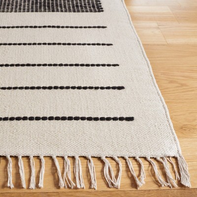 Kilim KLM326 Hand Woven Area Rug - Ivory/Black - 3'x5' - Safavieh.
