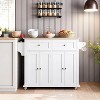 Kitchen Island Cart with Solid Wood Top, Portable Rolling Islands Table on Wheels with Drawer and Storage Cabinet - 3 of 4