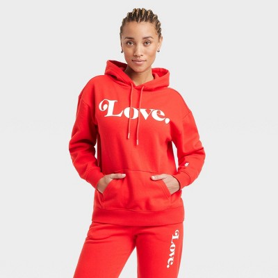 Women's Leisure Studio Graphic Hoodie Pullover Sweatshirt - Universal Thread™ Red L