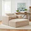 Whisen All-Foam Corduroy Lounge Chair, Compressed Sofa Bed, Modular Deep-Seat Floor Couch with Ottoman - 3 of 4