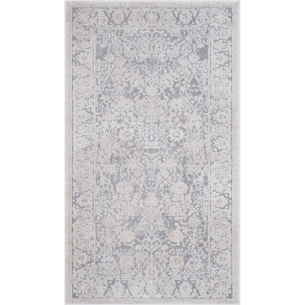 3'x5' Medallion Accent Rug Light Gray/Cream - Safavieh