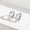 Girl's Heart & CZ Cascade Huggie Hoop Sterling Silver Earrings - In Season Jewelry - 4 of 4