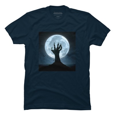 Men's Design By Humans Halloween! Zombie Hand Reaching from Grave T-Shirt By EBCD T-Shirt