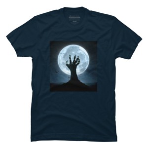 Men's Design By Humans Halloween! Zombie Hand Reaching from Grave T-Shirt By EBCD T-Shirt - 1 of 4