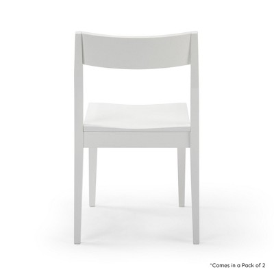 White Solid Wood Modern Side Chair Set of 2