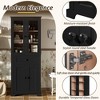 67" Tall Freestanding Bathroom Storage Cabinet Kitchen Pantry with Glass Doors, Drawer, Door Shelf, Adjustable Shelves & Soft-Close Doors - ModernLuxe - 4 of 4