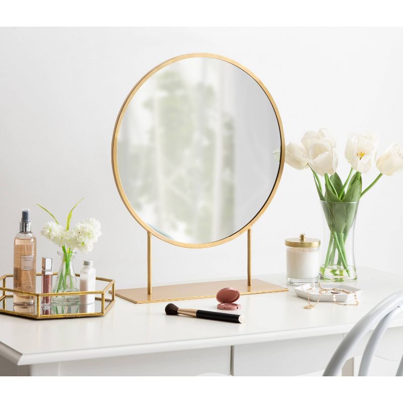 18&#34; x 22&#34; Rouen Round Wall Mirror Gold - Kate &#38; Laurel All Things Decor, 6 of 9