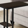 FONTOI End Tables C-shaped with Storage Drawer, Space Saving, Modern Contemporary Side Table for Accent Furniture, Brown, 26"*12"*5" - 4 of 4