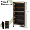 Kumasinova Modern 70.8 Inch Bookcase Tall 5-Tier Bookshelf with LED Lights for Living Room,Bedroom,Office,Black - 3 of 4