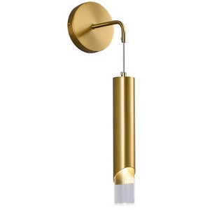 POWLIG Modern Adjustable Gold Wall Sconce - 4.72 Inch LED Wall Light with Height Adjustment - 1 of 4