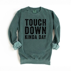 Simply Sage Market Women's Garment Dyed Graphic Sweatshirt Touchdown Kinda Day - 1 of 2