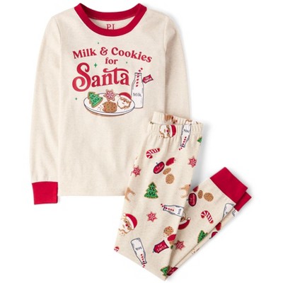 The Children's Place Kids Christmas Long Sleeve Milk And Cookies Snug Fit Cotton Pajamas