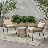 Christopher Knight Home Southport  3pc Outdoor Rope Chat Set with Cushions, Beige/Brown/Black - 2 of 4