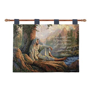 Manual Woodworkers and Weavers Awesome Wonder Wall Hanging with Inspirational Quote and Nature Landscape Design - 1 of 3