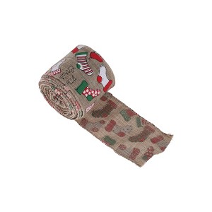 Unique Bargains Gift Wrap Ribbons Faux Linen Multicolor 179.13"x2.56" 1 Pc - 1 of 4