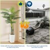 5 ft indoor and outdoor artificial palm tree with leaves and 2 trunks, white pot, concrete base and artificial moss for home decoration - 3 of 4