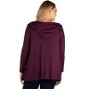 Plus Open Front Lightweight Hooded Cardigan - 24seven Comfort Apparel™ - 3 of 3