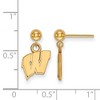 Black Bow Jewelry 14k Yellow Gold Wisconsin Badgers NCAA Dangle Earrings - 2 of 3