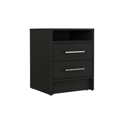 NicBex Nightstand with 2 Drawers,Modern Side Table with Metal Handles,Bedside Table for Bedroom,Living Room,White/Black/Gray