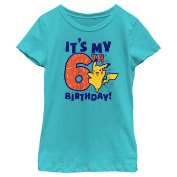 Girl's Pokemon It’s My 6th Birthday Pikachu T-Shirt