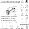 18 Pairs Hypoallergenic Stud Earrings Set: Star, Moon, Heart & Opal Designs, 20G Flat Back for Cartilage - 2 of 4