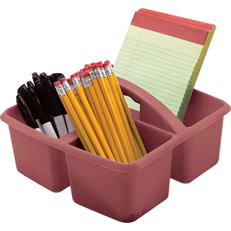 Teacher Created Resources® Plastic Storage Caddy, Deep Rose, Pack of 6, 4 of 5
