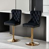 Velvet Swivel Bar Stools Set of 2 with Upholstered Back, Adjustable Counter Height Barstools, Bar Chairs for Home Bar - Leovsnove - 3 of 4