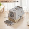 Stainless Steel Litter Box with Lid, X Large Litter Box for Cats, Enclosed Removable Metal Litter Boxes with High Sided & Scoop, Dog Proof - 2 of 4