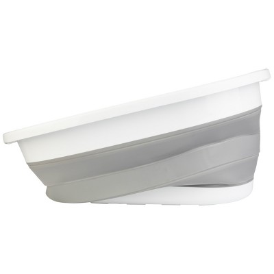 Gray and White 39L Collapsible Plastic Laundry Basket
