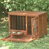 Foldable Solid Wood Dog Crate with 360° Rotating Feeder & Removable Tray, 33''/43'' Portable End Table for Small & Medium Dogs-3irtyhousy - 3 of 4