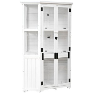 Outdoor Wood Storage Shed-Waterproof Asphalt Roof & Lockable Doors for Tools - 1 of 3