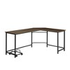 L-Shaped Computer Desk with Bevel Edge Design and Mobile CPU Holder - 3 of 4