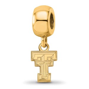 Black Bow Jewelry 14k Yellow Gold Plated Sterling Silver Texas Tech Red Raiders NCAA Bead Charm - 1 of 4