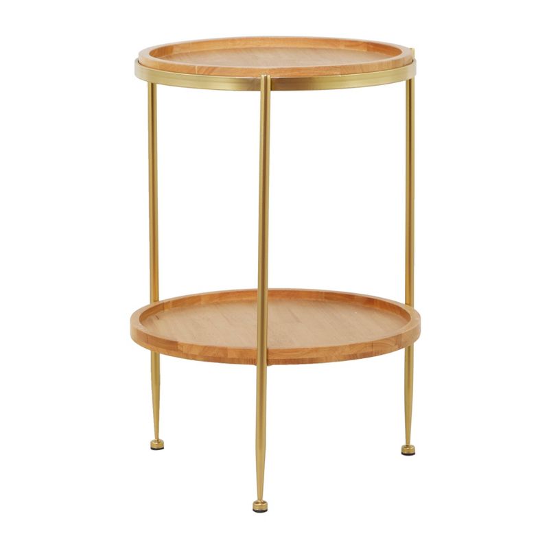 Contemporary Metal and Wood Accent Table Brown - Olivia &#38; May, 3 of 8