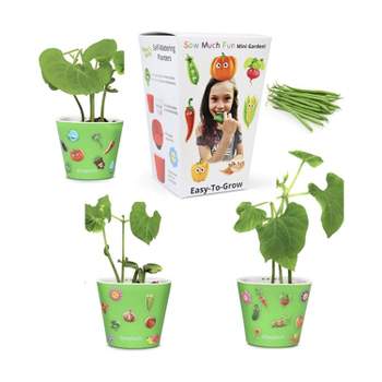 Window Garden Seed Starting Kit Plant Vegetables with 3 Self Watering Planters, Soil, Seeds & Puffy Stickers