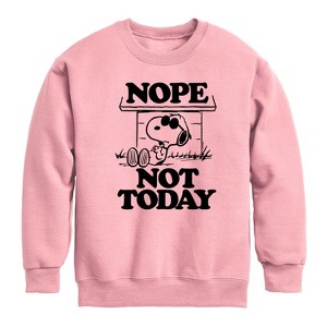 Boys' - Peanuts - Joe Cool Nope Not Today Graphic Long Sleeve Fleece Sweatshirt - 1 of 4