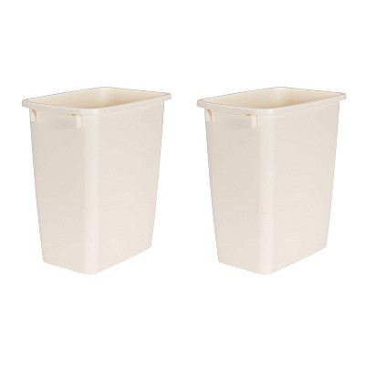 Rubbermaid 21 Quart Traditional Kitchen, Bathroom, and Office Wastebasket Trash Can, Bisque (2 Pack)