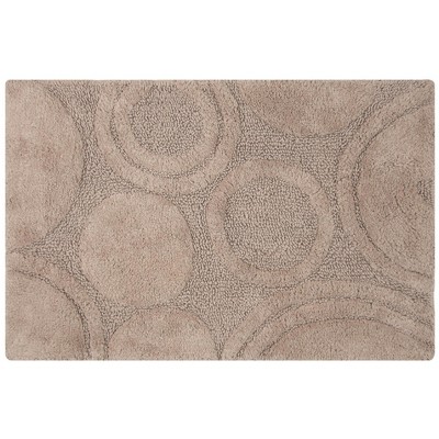 Knightsbridge Orbit Bath Rug Cotton Non Skid Back - Stone